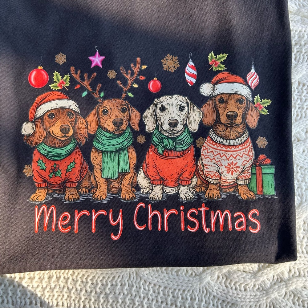 Comfort Colors Black Merry Christmas Dog Tee - Picture 2 of 5